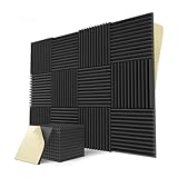 YXINAER Akustikschaumstoff 12/24Pcs Self-Adhesive Studio Acoustic Foam Panels High Density...
