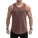 Sixlab Round Oversize Tank Top Herren Muscle Shirt Achselshirt Gym Fitness (L, Maroon)