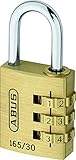 ABUS Zahlenschloss 165/30 - Vorhängeschloss aus Messing - mit individuell einstellbarem Zahlencode...