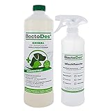 BactoDes Animal Tier Geruchsentferner - 1 Liter inkl. Mischflasche - Geruchskiller bei Katzenurin,...