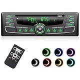 RDS Autoradio Bluetooth,Wistrue FM/AM/7 Farben Autoradio mit Bluetooth Freisprecheinrichtung, 1Din...