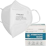 CRD Light 100 FFP2 Masken Atemschutzmaske Einzelverpackung in PE-Beuteln, Weiß, Einheitsgröße