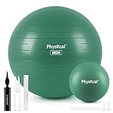 PhysKcal 55cm Green Dicker Gymnastikball und 23 cm Pilatesball Set, Anti Burst Gymnastikball,...