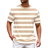 T-Shirt Herren Sommer Rundhals-Ausschnitt Baumwolle,Regular Fit Rundkragen,Casual Basic Männer...