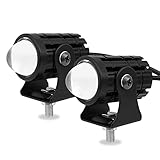 DONGKER Motorrad-Fahrlichter, 2 Stück 12 W 8-80 V Motorrad LED Scheinwerfer mit zwei Farben, 6000K...