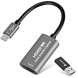 Video-Capture-Karte, Guermok USB 3.0 HDMI auf USB C Audio-Capture Card, 4K 1080P60 Capture Geräte...