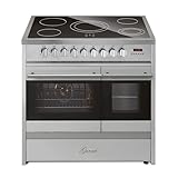 GURARI Elektro Standherd GCH E 912 DF X Glaskeramik Herd 90 cm Edelstahl Range Cooker Elektro...