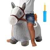Hüpfpferd Für Kleinkinder | Aufblasbares Plüsch Springtier Hüpftier,Plüschfigur Für...