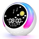 Hipipooo Bluetooth-Wecker für Kinder, OK to Wake-Uhr mit RGB-Nachtlicht und farbwechselnden...