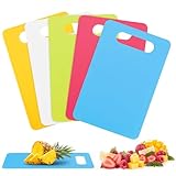 5 Stück Kunststoff Schneidebrett Rutschfest Brettchen BPA Frei Antibakteriell Schneidebretter Set...
