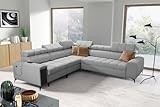 IM SOFA Wohnzimmer Eckcouch Polsterecke mit Schlaffunktion GREKO III Links Grau