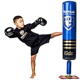 Guerilla Sports Standboxsack „Kids Blue“ - Freistehender Boxsack mit Ständer - Robuster...