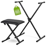 Classic Cantabile Keyboard-Set - X-Keyboardständer 5-Fach höhenverstellbar - gepolsterte...