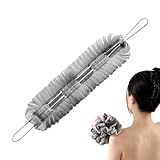 Rückenpeeling für die Dusche, 2 in 1 Luffaschwamm, Körperpeeling mit Griffseilen zur...