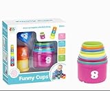 Jesustree Stapelbecher Spielzeug, 11PCS Stapelturm Baby Spielzeug Stapelwürfel Kinder Badewannen...