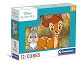 Clementoni Disney Classics 12 Würfel Puzzle Kinder - Geschicklichkeitsspiel für Kinder ab 3 Jahren...