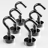 X-Bet Magnetic Hooks - Heavy Duty Neodymium Magnetic Hooks for Cruise Cabins (6 Stück Schwarz, 12.2...