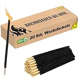 Nico Europe® 20 Stück Wachsfackeln, Brenndauer 60 Min. I hochwertige Fackeln aus Wachs mit...