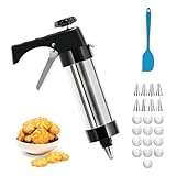 Gadgets zum Keksbacken – Garnierspritze Edelstahl Gebäckpresse mit 13 Keksformen & 8...