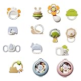Kulveanju Beißring Rassel Baby Spielzeug - Zahnungshilfe Babyspielzeug 6 9 12 Monaten Shaker...