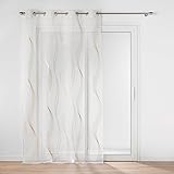 Douceur d'Intérieur Elona Ösenvorhang, durchscheinend (140 x 240 cm), Gold, metallisch bedruckter...