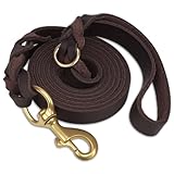 Joytale Hundeleine Leder, Strapazierfähige Lederleine Für Hunde Mit Stabilem Messinghaken, Weich...