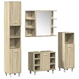 vidaXL Badmöbel Set 4-TLG., Badschrank mit Stauraum, Waschbeckenunterschrank für Badezimmer,...