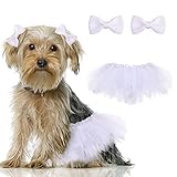 HACRAHO Tutu-Rock für Hunde, Hochzeit, Tutu mit 1 Hundehaarschleife, Tüll-Tutus für kleine,...