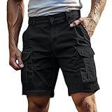 Bermuda Shorts Herren,Cargo Shorts Herren - Sommer Einfarbig Outdoor Cargohose Kurze Hosen mit...