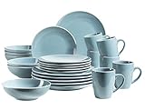 MÄSER 931770 Serie Elissa Modernes Geschirr Set für 6 Personen in Türkis mit weißem Rand,...