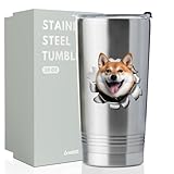 Onebttl Shiba Inu Geschenke für Frauen/Männer, einzigartiger Shiba Inu Becher mit Deckel und...