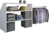 VCM Holz Kleiderschrank | offener Schrank | begehbarer Kleiderregal | Dachschrägen Regal | Maße...