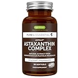 Astaxanthin Komplex, vegane & natürliche Antioxidantien, mit 4mg Astaxanthin aus 42mg Mikroalgen,...