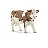 schleich 13801 Fleckvieh-Kuh, für Kinder ab 3+ Jahren, FARM WORLD - Spielfigur