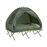 SoBuy OGS32-L-GR Feldbett 4in1-Zelt mit Campingliege Schlafsack Luftmatratze und Zubehör...