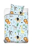 BELIKATO Kinderbettwäsche 100x135 40x60 aus 100% Baumwolle mit Zootieren – Bettwäsche für...