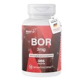 Bor 3mg - 365 Tabletten - Spurenelement Boron - Hochdosiert - 100% Vegan – Deutsche Produktion &...
