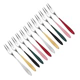 Toyvian 12 Stück Teiliges Mini Dessertgabeln aus Edelstahl Poliert Vielseitig für Obst Kuchen...