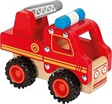 small foot Feuerwehrfahrzeug aus Holz, gut greifbar, mit gummierten, bodenschonenden Rädern, ab 18...