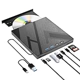 7-in-1 Externes Blu-ray-Laufwerk, USB 3.0 Typ-C Optisches externes Blueray/DVD-Laufwerk Brenner mit...