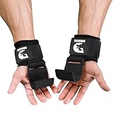 DMoose Fitness Gewichtheberhaken für Männer & Frauen (Paar) - 8 mm dicke Handgelenkpolster -...