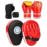 YORWHIN 3-in-1 Boxhandschuhe und Pratzen Set für Kinder und Jugendliche, Kinder-Boxhandschuhe,...
