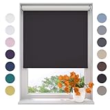 Radeco® Verdunkelungsrollo 200 x 190 cm schwarz, Größen von 40 bis 240 Breite, ohne Bohren...