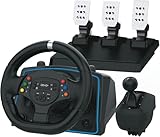 DOYO Rennlenkrad für PC mit Pedalen und Sechsgang-Schaltknüppel - Kompatibel mit PS4, PS3, Xbox...
