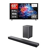 TCL 65V6C 65 Zoll Fernseher UHD 4K HDR Google TV S55HE 2.1-Kanal Dolby Atmos Soundbar, 220 W...