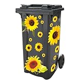 3 PAGEN® Mülltonnenaufkleber Sonnenblume – Mülleimer Aufkleber - Sticker für die Mülltonne -...