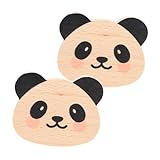 VALICLUD 2 Stück Panda Holz Wandhaken Selbstklebend Praktischer Kleiderhaken ohne Bohren Vielseitig...