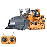 Irfora RC Bulldozer 1/24 9CH RC Bauwagen Baufahrzeuge Lernspielzeug mit Leichter Musik