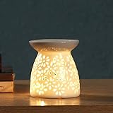 LEH Keramik Duftlampe Aromalampe Duftlampe aus Keramik mit der Candle Kerzenlöffel weiß