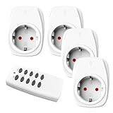 HBN 4X Funksteckdosen mit 1 Fernbedienung, 16A/3.680W Ferngesteuerte Stecker Set für Innen...